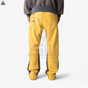 Cheap Price Lightweight Men's <b>Trousers</b> <b>Work</b> Outdoor Casual Youth Mid-waist Slim Fit 100% Cotton Washed - Product Image 2