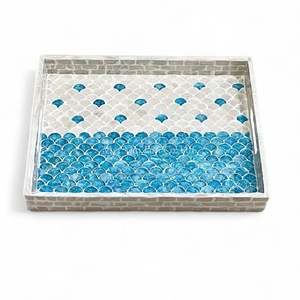 ถาดเสิร์ฟทำมือจากเปลือกหอยมุก ถาดตกแต่งฝังเปลือกหอยธรรมชาติ เป็นมิตรกับสิ่งแวดล้อม ใช้บนโต๊ะอาหาร - Product Image 1