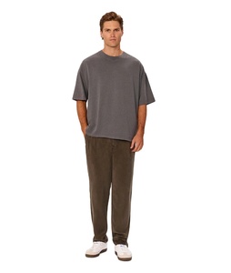 เสื้อยืดแขนสั้นของผู้ชายผ้าฝ้าย100% 350โลโก้ที่กำหนดเองแกรมโอเวอร์ไซส์ผ้าถักทรงบ็อกซี่เรียบๆ - Product Image 2