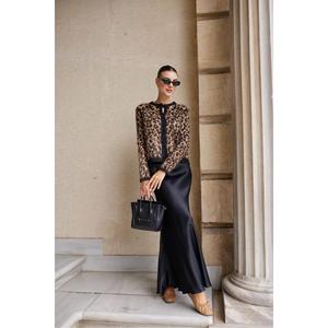 Cardigan da donna con motivi leopardati Beige-neri - Product Image 1