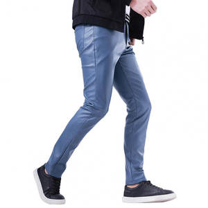 Diseño de logotipo personalizado Moto Racing Pantalón de cuero Alto Último diseño de cuero de vaca Antiarrugas Pantalón de hombre Pantalones de cuero teñido liso - Product Image 1