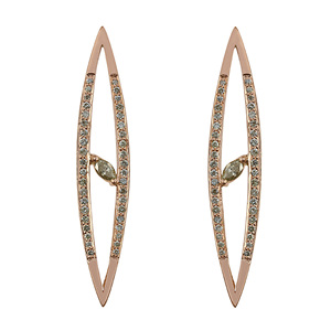 El último fabricante de joyería fina de alta calidad, nuevos diseños de pendientes de tuerca de diamantes pavimentados de oro rosa sólido de 18K para uso diario - Product Image 1