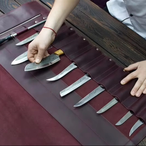 Bolsa enrollable de cuchillos de chef impermeable de estilo vintage de cuero genuino personalizable con garantía de 3 años OEM duradero - Product Image 1