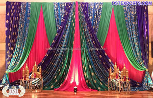 Fabuleux draperies de nuit pour décoration, magnifique rideau de nuit et draperies colorées pour ensemble Mehndi - Product Image 6