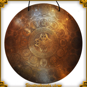 ฆ้องทิเบตทำด้วยมือขนาดใหญ่ทำด้วยมือสำหรับการสวดมนต์ทางศาสนาการบำบัดด้วยเสียงการทำสมาธิโยคะ - Product Image 5