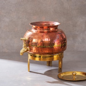 Handcrafted Pure Copper <b>Water</b> Dispenser With Elegant Design And Stand For Cultural Festivals At Wholesale price By AA;IYAN IMPEX - Product Image 1