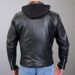 Chaqueta de cuero genuino para hombre con forro acolchado Diseño elegante y cálido Ideal para aventuras al aire libre - Product Image 3