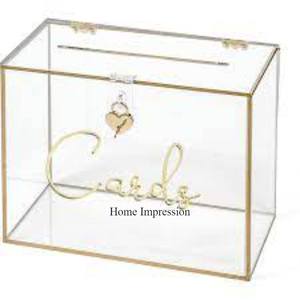 Caja de invitación de boda de alta calidad hecha de acrílico transparente con forma de cuboide con asas de cuerda para el mejor agarre de la India - Product Image 4