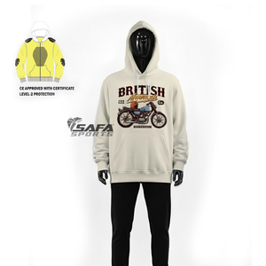Sweat à capuche de moto respirant avec renfort en Kevlar, sweats à capuche de protection pour unisexe, protection optimale - Product Image 5
