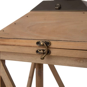 Linternas de velas decorativas con mango de metal Base de madera y pozo de vidrio para decoración de bodas y fiestas a precio al por mayor - Product Image 3