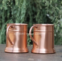 Vaso de Cobre Puro, Sin Plomo, Ecológico, Hecho a Mano, Clásico para Cócteles, Personalizable, de la Mejor Calidad, Apto para Lavavajillas