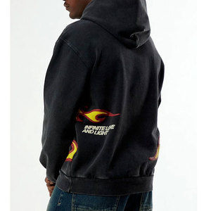 Sweat à capuche personnalisé pour l'hiver, fabricant OEM, molleton de coton épais, respirant, écologique, unisexe, logo en relief - Product Image 3