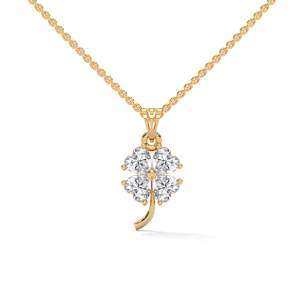 Pendentif Breloque Fleur Cœur Diamant - Product Image 1
