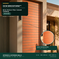 Panneaux muraux en fibrociment texturé Eco Brick 12 mm pour revêtement extérieur de villas en Arabie Saoudite, ignifuges, pour architectes