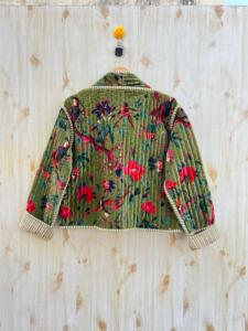 เสื้อแจ็กเก็ตผ้ากำมะหยี่ Boho สำหรับผู้หญิงเสื้อคลุมฤดูหนาวผ้าคอตตอนพิมพ์ลายบล็อกทำด้วยมือน้ำหนักเบามีสไตล์ - Product Image 4