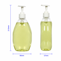 Flacon cylindrique transparent en PET de 500 ml avec pompe pour lotion, durée de conservation de 5 ans, pour liquide vaisselle, savon pour les mains, usage domestique
