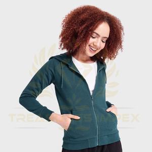 Sudadera con Capucha de Algodón Tejido Casual para Mujer, Sudadera con Capucha de Manga Larga para Otoño e Invierno, Sudadera Deportiva Bordada con Cierre Abierto - Product Image 1