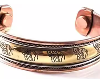 Bracelet magnétique religieux unisexe en cuivre pur poli fait main, de haute qualité, personnalisable, style artisanal indien exotique, pour mariage