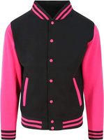 Blouson Bomber Varsity Personnalisé avec Logo Brodé, Grande Taille, Tricoté, Respirant, Écologique, Manches en Cuir et Fourrure de Mouton