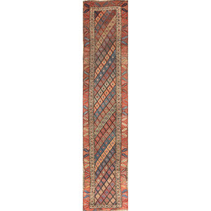 พรมขนสัตว์ถักมือ Kiaan Paem-1300 สีเบจและสีน้ำตาล ลายเรขาคณิต สำหรับห้องนั่งเล่น วัยรุ่น ทางเข้าบ้าน และโถงทางเดิน - Product Image 1