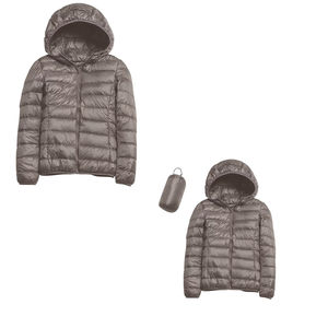 Veste matelassée imperméable d'hiver pour femmes, longue veste courte, grande taille, veste à bulles avec capuche, motif imprimé uni, vêtements pour filles - Product Image 5