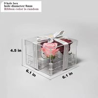 Boîte à fleurs carrée en acrylique et pot écologique avec support d'eau, cadeau pour mariage ou Saint-Valentin, intérieur/extérieur