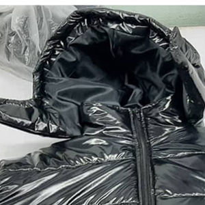 Veste matelassée à col montant en toile personnalisée pour homme, tendance, hiver, logo sur le devant, grande taille - Product Image 2