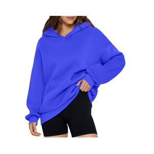 Sweats en molleton surdimensionnés pour femmes rouges à la mode pulls à manches longues pull tenues d'automne sweats à capuche disponibles au prix de gros - Product Image 6