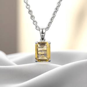 New Arrival Baguette Charm Pendant <b>Necklace</b> Prong Set 10x5 MM Charms Jewelry 925 Sterling Silver <b>Necklace</b> - Product Image 5