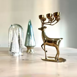 Adornos decorativos de ciervos, portavelas decorativo para el hogar, decoración de noche de Navidad para árbol de Navidad, centro de mesa de boda - Product Image 6