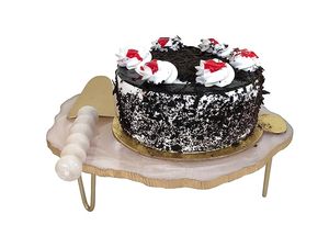 Soporte de pastel de base de resina más vendido con servidor de acero inoxidable, regalo elegante multicolor para fiestas de cumpleaños, bodas y eventos - Product Image 3