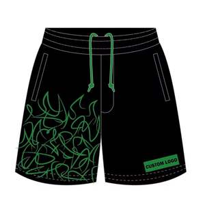 Pantalones cortos de malla de doble capa XS personalizados para hombre, pantalones cortos deportivos informales y de fitness con estampado de sublimación deportiva de poliéster al por mayor - Product Image 3