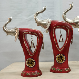 Éléphant peint en métal antique de meilleure qualité et à bas prix (lot de 3) pour la décoration de la maison - Product Image 3