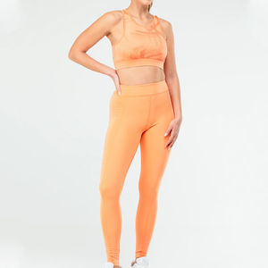 ชุดเล่นโยคะของผู้หญิง2ชิ้นบราออกกำลังกายระบายอากาศได้ดีมีความยืดหยุ่นสูงติดโลโก้ด้านหน้า - Product Image 2