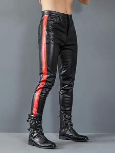 Pantalon cargo en cuir de vache véritable pour homme, avec empiècements matelassés, pantalon en cuir véritable pour homme - Product Image 3