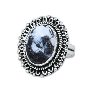 À la mode en argent Sterling pur 925 naturel ovale Buffalo Turquoise pierres précieuses anneaux bijoux fins au prix de gros approvisionnement direct - Product Image 2