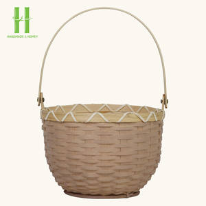 BEST SELLER High Quality Easter <b>Egg</b> Basket Rattan Festival Gift Basket Bamboo Woven Storage Basket for Home Decoration - Product Image 3