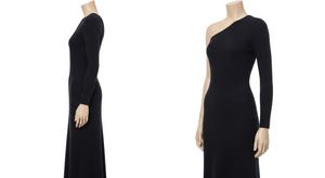 Vestido tejido de satén de un hombro, vestido elegante ajustado, vestido largo, tela elástica suave, fiesta Formal, boda, graduación, ropa de dormir - Product Image 4