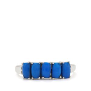 Anillo de Cerulita con Zirconia Blanca de 1.35ct, Plata de Ley con Baño de Rodio, Joyería Vintage de Moda - Product Image 2