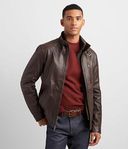 Chaqueta de Cuero de Invierno de Lona RTS, Superventas, para Hombre, Diseño de Piel de Vaca de Primera Calidad, Cuello Camisero, Nueva Moda, Genuina - Product Image 5