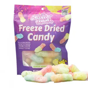 Crunch Candies Wholesale Freeze Dry Sweet Snacks Custom Freeze Dried Gummy Worms Candy