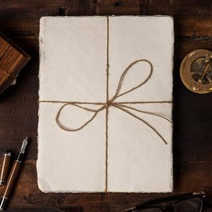 300 GSM Premium Handmade Cotton Rag Paper A6 A5 A4 Deckled Edge Papier cadeau écologique OEM Inde Fabricant en gros - Product Image 1