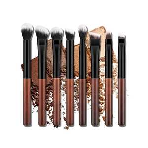 Juego de brochas de maquillaje de viaje portátil, pelo sintético natural, tubo de aluminio, mango de madera, venta al por mayor de fábrica, 17 Uds. - Product Image 1