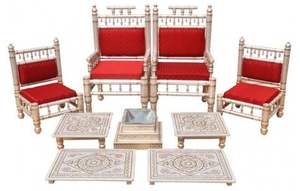 Mandap de mariage traditionnel Sankheda, mobilier, dernières chaises de mandap de mariage en bois sculpté, ensemble de chaises de mandap de mariage royal hindou - Product Image 4