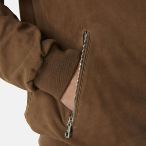 Chaqueta de Cuero Sintético con Exterior de Lona Personalizada para Exteriores, Ligera, Transpirable, Resistente al Viento, con Logotipo Frontal para Hombre - Product Image 6