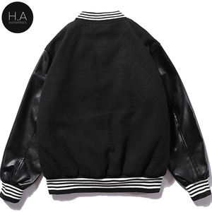 2024 hiver unisexe hommes Letterman Bomber veste haute rue mode broderie personnalisée à capuche Baseball Style tissu en gros - Product Image 5