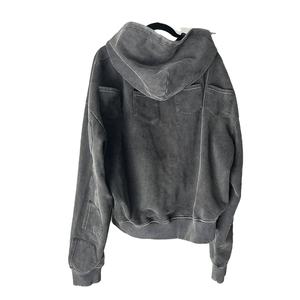 Sudaderas con capucha con cremallera única de gran tamaño nuevo diseño con bolsillos lavados ácido logotipo personalizado calle peso pesado al por mayor - Product Image 4