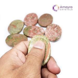 Pierres d'inquiétude en agate et en unakite, pierre d'inquiétude en pierre précieuse, fabriquée à la main pour la guérison, vente en gros directe d'Amayra Crystals Exports Inde - Product Image 2