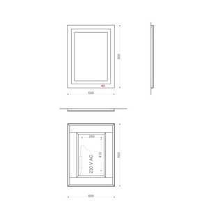 กระจกห้องน้ำ LED ดีไซน์อิตาลีร่วมสมัย ขนาด 80x60 ซม. แบบพลิกกลับได้ พร้อมเซ็นเซอร์สัมผัสและเฟอร์นิเจอร์ - Product Image 6