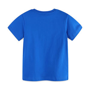 Prendas de vestir Temporada de verano Camiseta para niños Jersey de color azul Traje Transpirable Tela suave Top Camiseta de moda para niños pequeños - Product Image 2